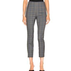 Rag & Bone Simone Gray Blue Plaid Side Zip Stretch Cropped Pants 10 High Rise